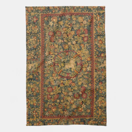 Floral Unicorn Motif Geschirrtuch (Vertikal)