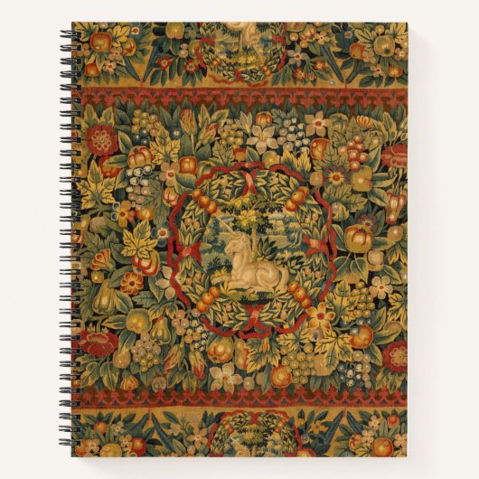 Floral Unicorn Motif Notizblock (Vorderseite)