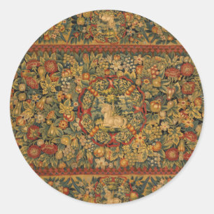 Floral Unicorn Motif Runder Aufkleber