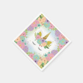 Floral Unicorn Napkin Serviette (Ecke)