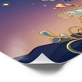 Floral Unicorn Night Fantasy Poster (Ecke)