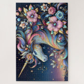 Floral Unicorn Night Fantasy Puzzle (Vertikal)