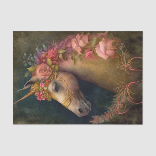 Floral Unicorn Seidenpapier (Vorderseite)