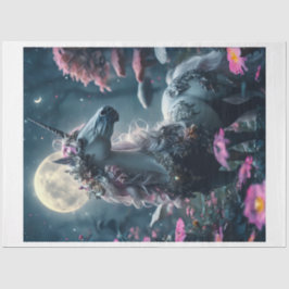 Floral Unicorn Seidenpapier