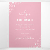 Floral Unicorn Welcome Baby Dreifach Gefaltete Ankündigung (Innenseite Mitte)