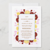 floral unique colorful photo wedding invitation einladung (Vorderseite)
