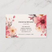 Floral Unique Watercolor Visitenkarte (Rückseite)