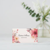 Floral Unique Watercolor Visitenkarte (Stehend Vorderseite)
