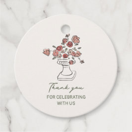 Floral Urn Vielen Dank für die Tags Geschenkanhänger