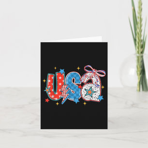Floral USA Coquette Bow 4. Juli Amerika Pinsel Karte