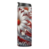 Floral USA Flag Tribute Design Thermosbecher (Nach rechts gedreht)