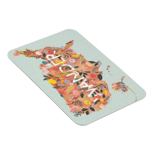 Floral USA Karte - Wild Garden Magnet (Rechte Seite)