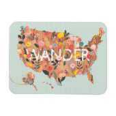 Floral USA Karte - Wild Garden Magnet (Horizontal)