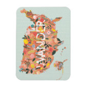 Floral USA Karte - Wild Garden Magnet (Vertikal)