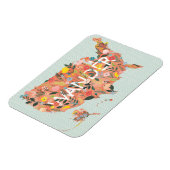 Floral USA Karte - Wild Garden Magnet (Linke Seite)