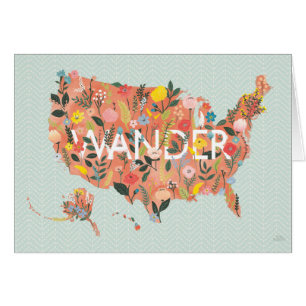 Floral USA Map - Wild Garden