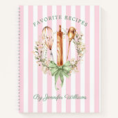 Floral Utensils Cooking Bakery Recipe Notebook Notizblock (Vorderseite)