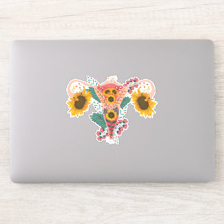 Floral Uterus Anatomy Sticker