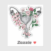 Floral Uterus Vinyl Sticker (Blatt)