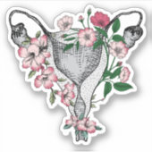Floral Uterus Vinyl Sticker (Vorderseite)