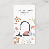 Floral Vacuum Cleaner Cleaning Services Modern Visitenkarte (Vorderseite)