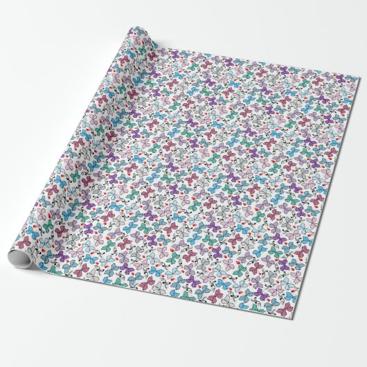 Floral Valentine Muster Geschenkpapier (Ungerollt)