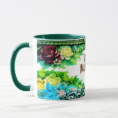 Floral Valentine's Day Mugs With Custom Text Tasse (Links)