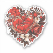 Floral Valentinsticker Aufkleber (Vorderseite)