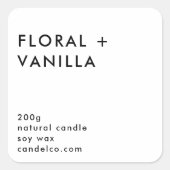 Floral Vanilla Custom Candle Label Sticker  (Vorderseite)