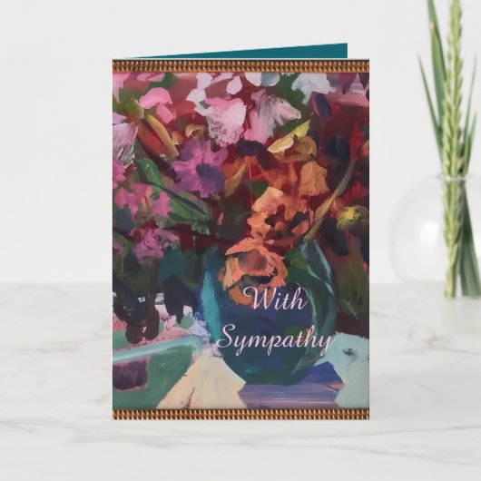 FLORAL VASE SYMPATHY CARD DANKESKARTE (Vorderseite)