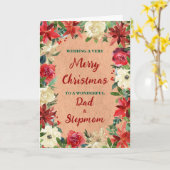 Floral Vater und Stepmutter Frohe Weihnachten Karte (Gelbe Blume)