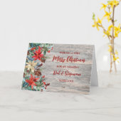 Floral Vater und Stepmutter Frohe Weihnachten Karte (Gelbe Blume)