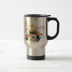 Floral Vektor Travel Mug Reisebecher