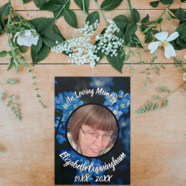 Floral Vergiss mir nicht fünf Foto Gedenkfeier Dreifach Gefaltete Ankündigung