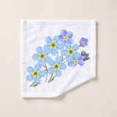 Floral Vergiss mir Noten Badhandtuch Set (Waschlappen)