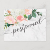 Floral verschoben Hochzeit Ankündigung Postkarte (Vorderseite)