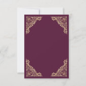 Floral Verziert Plum und Gold islamische Muslime RSVP Karte (Rückseite)