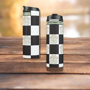 Floral Veterinär-Pappkarton Name Thermosbecher