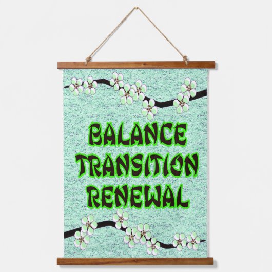 floral vibes wandteppich mit holzrahmen (Vorderseite)