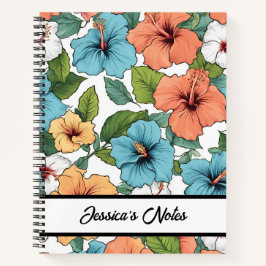 Floral Vibranly Hibiskus Muster Personalisiert Notizblock