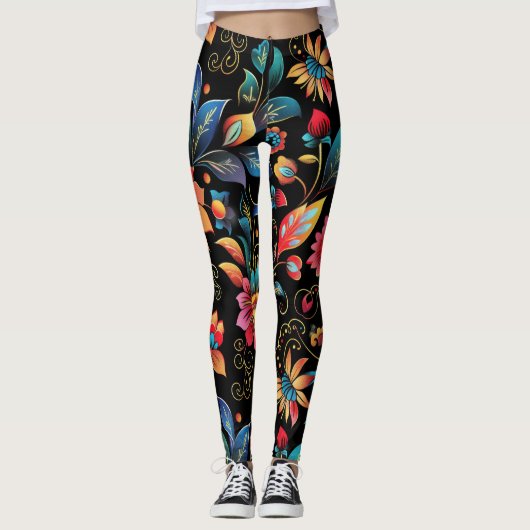 Floral Vibrant Leggings (Vorderseite)