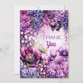 Floral Vielen Dank Card Schmetterling & Garden Blo Dankeskarte