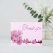 Floral Vielen Dank Cherry Blossom Blume Lila Pink Postkarte (Stehend Vorderseite)