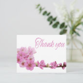 Floral Vielen Dank Cherry Blossom Blume Lila Pink Postkarte (Stehend Vorderseite)
