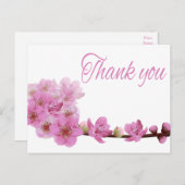 Floral Vielen Dank Cherry Blossom Blume Lila Pink Postkarte (Vorne/Hinten)