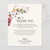 Floral Vielen Dank für Ihre Hochzeitsempfangskarte (Vorderseite)