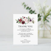 Floral Vielen Dank für Ihre Hochzeitsempfangskarte (Stehend Vorderseite)