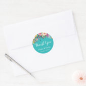 Floral Vielen Dank Gastgeschenk Hochzeit Stickers  (Umschlag)