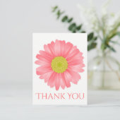 Floral Vielen Dank Gerbera Daisy Pink Blume Postkarte (Stehend Vorderseite)