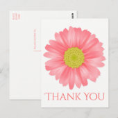 Floral Vielen Dank Gerbera Daisy Pink Blume Postkarte (Vorne/Hinten)